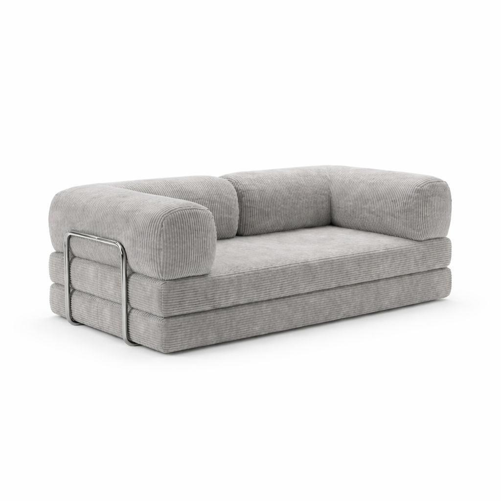 Canapé modulable convertible moderne gris cendré