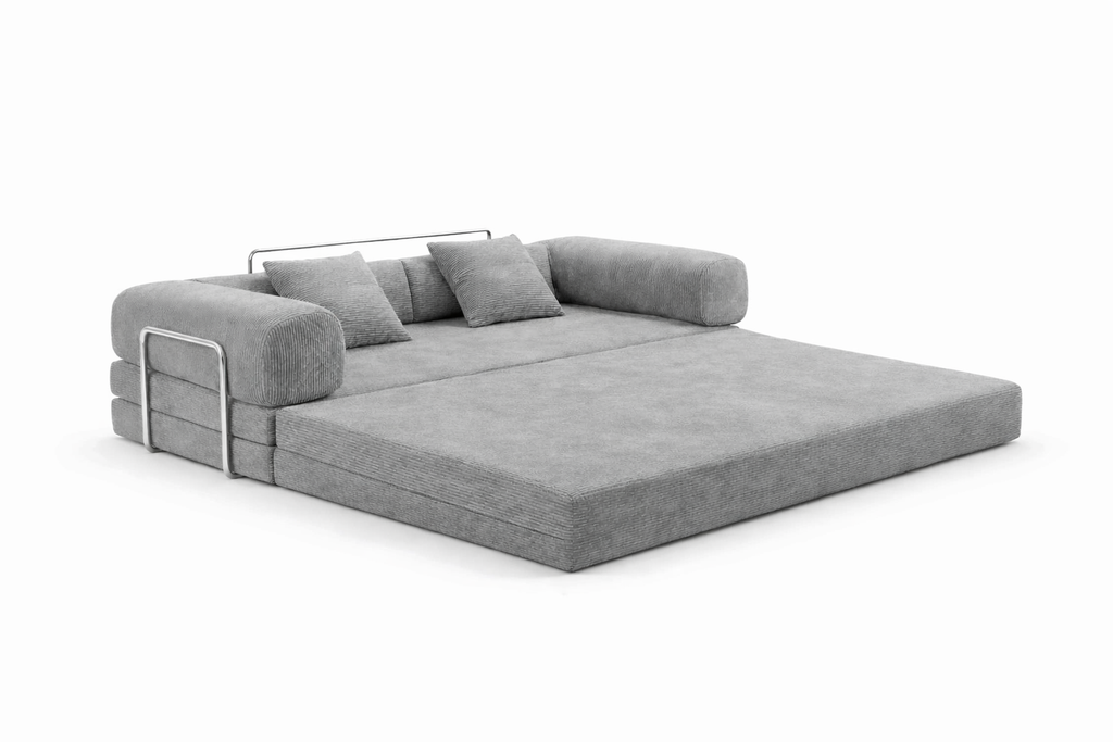 Canapé modulable convertible moderne gris cendré