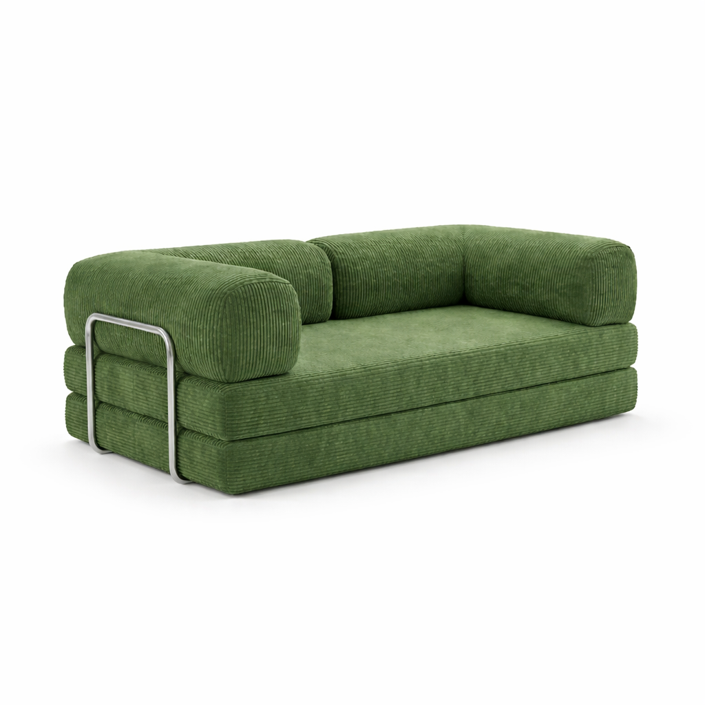 Canapé modulable convertible moderne vert olive