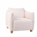 Fauteuil design en tissu crème