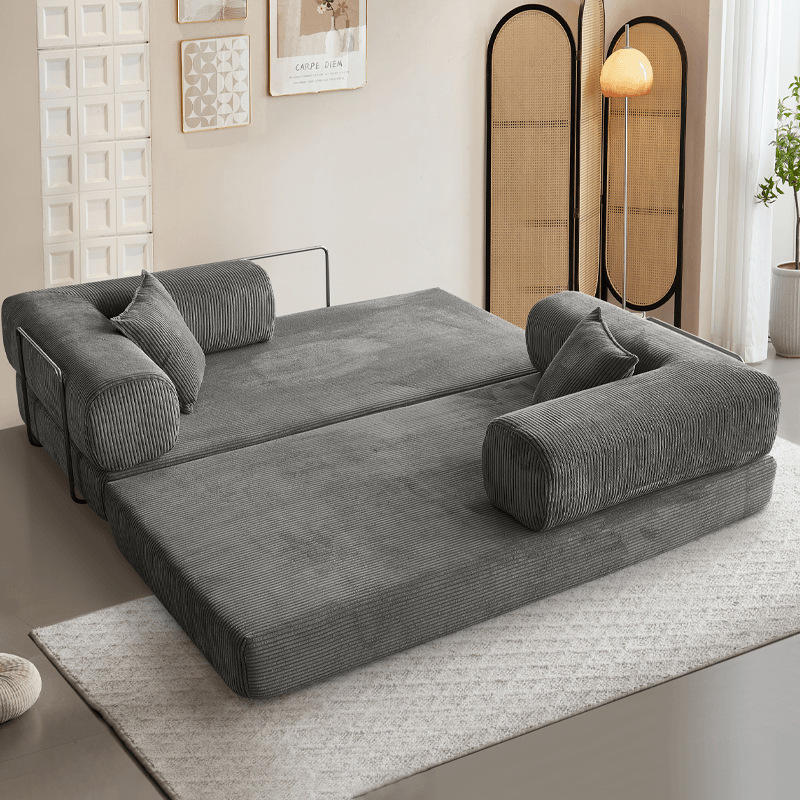 Canapé modulable convertible moderne gris cendré