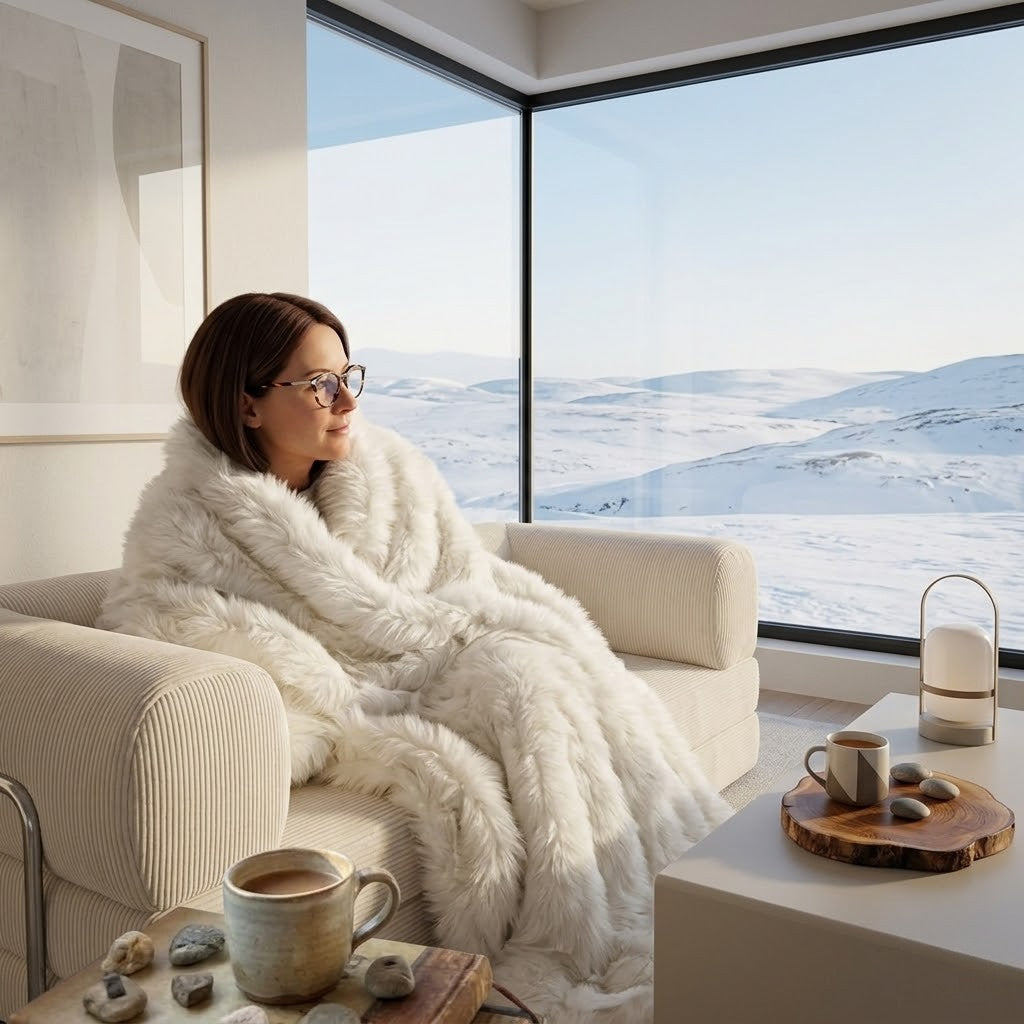 Plaid Arctique blanc